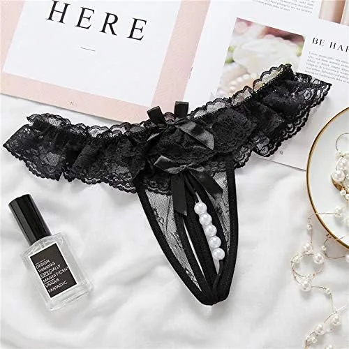 Vista 5 de Tangas de cintura baja con colgante sexy de perlas G para mujer, ropa interior erótica
