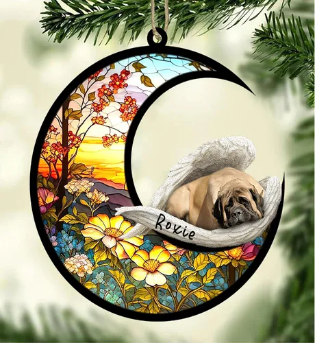 Vista 51 de Atrapasoles conmemorativo personalizado para perros, adorno navideño de Airedale Terrier, recuerdo por pérdida de mascota, regalos conmemorativos