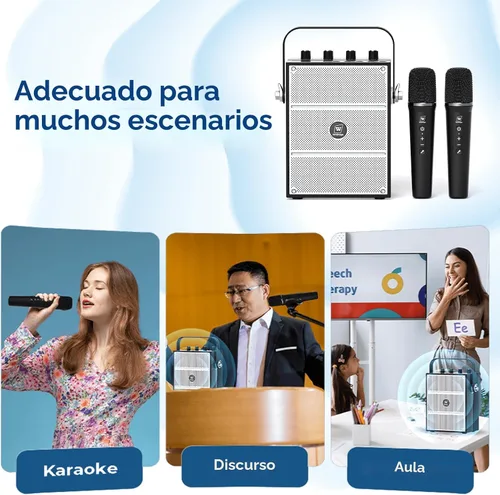Vista 7 de Amplificador de voz potente de 100 W con 2 micrófonos inalámbricos S99 Big Pro Sound Portable Speaker with Microphone, Bluetooth Speaker PA System