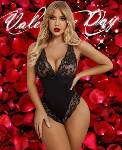 Vista 4 de Avidlove Body de lencería para mujer con broche en la entrepierna, babydoll de una pieza