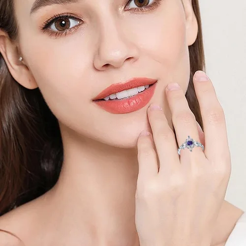 Vista 2 de YAFEINI Anillo de nudo de bruja de plata de ley 925, anillo de nudo de trinidad celta, joyería de nudo de bruja para mujer