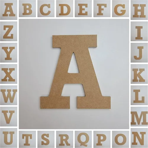 Vista 3 de Letra P de madera para manualidades de 24 pulgadas sin terminar, fuente Rockwell, corte artesanal MDF de 1-4 pulgadas