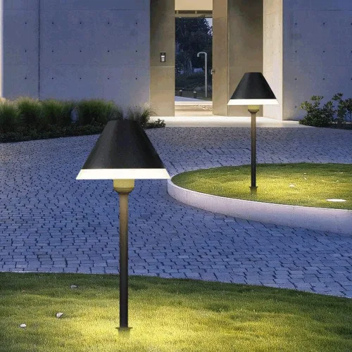 Vista 5 de Luces de poste para exteriores, paraguas, lámpara LED de hierba de aluminio con forma de enchufe simple y creativo, par de iluminación al aire libre