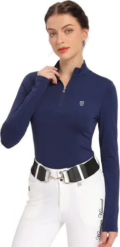 Vista 8 de Harrison Howard Camiseta de equitación para mujer, camiseta de equitación Negro