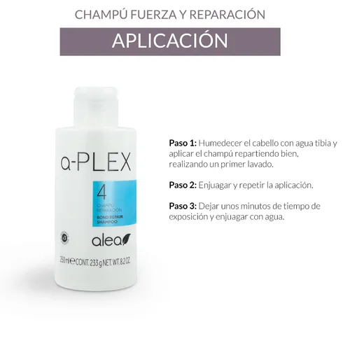 Vista 5 de ALEA - Champú Reparador - A-Plex Nº4 Champú Fuerza y Reparación - 8.5 fl oz - Fortalece y Repara el Cabello Seco, Dañado o Débil - Hidrata y Reduce