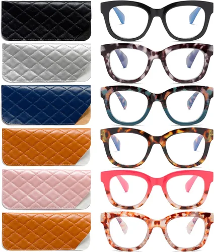 Vista 11 de Oversized Reading Glasses for Women,3 Pack Blue Light Blocking Computer Spring hinge Readers