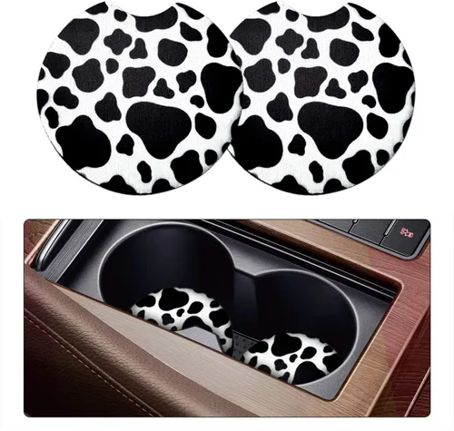 Vista 13 de Posavasos absorbentes para automóvil para bebidas, paquete de 2 bonitos portavasos para mujeres con agarre en la punta de los dedos, accesorios