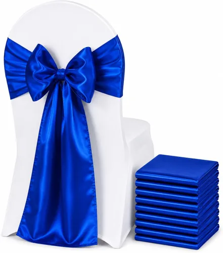 Vista 12 de Bandas de satén para silla, elegantes de alta calidad, 6 x 108 pulgadas, perfectas para bodas, fiestas y eventos