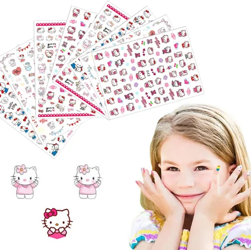 Vista 7 de 8 hojas de calcomanías de uñas de gato para arte de uñas, lindas calcomanías de uñas para uñas acrílicas, autoadhesivas 3D, diseño de uñas kawaii