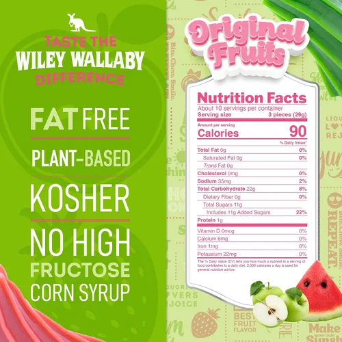 Vista 2 de Wiley Wallaby Original Fruits - Caramelo de regaliz suave y masticable