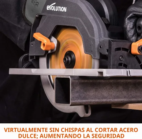 Vista 10 de Evolution Power Tools R185CCSX - Kit de sierra circular de pista multimaterial con pista de 40 pulgadas incluida, hoja TCT incluida, corta madera
