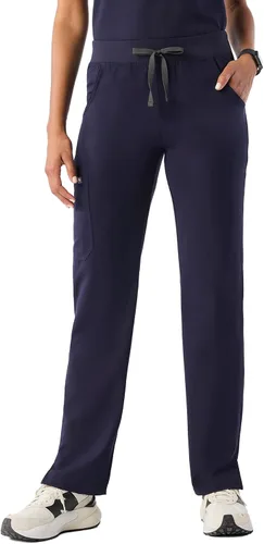 Vista 11 de FIGS Livingston - Pantalones médicos básicos para mujer, cintura de yoga, 2 bolsillos, ajuste clásico de pierna recta 2-Borgoña