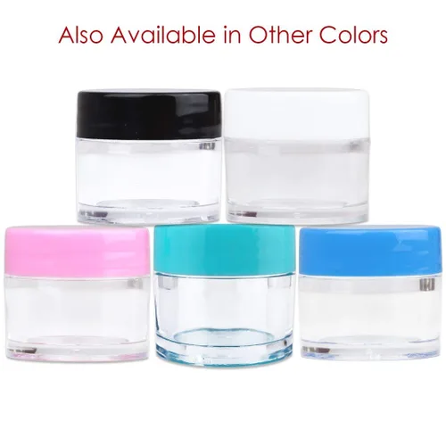 Vista 7 de Beauticom - Tarros redondos de acrílico transparente de pared gruesa a prueba de fugas con tapas doradas para belleza, crema, cosméticos, ungüentos
