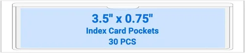 Vista 153 de 30 PCS Clear Self Adhesive Plastic Label Pockets, Top Loading Business & Library Index Card Holders, Peel and Stick Sleeves for Storage Bins, Totes