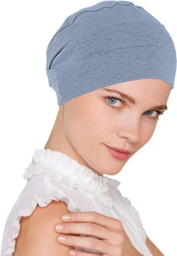 Vista 3 de Gorro de quimioterapia para mujer, tejido de algodón suave, turbante para dormir