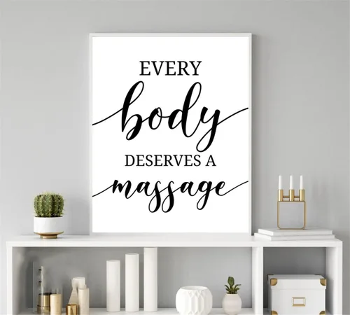 Vista 2 de NATVVA Póster de arte de pared para terapia de masaje, impresiones en lienzo para terapeuta de masaje, pintura, ilustración, decoración del hogar