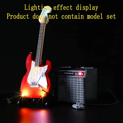 Vista 5 de GEAMENT Kit de luz LED (control de gestos) compatible con Lego Ideas Fender Stratocaster - Juego de iluminación para ideas 21329