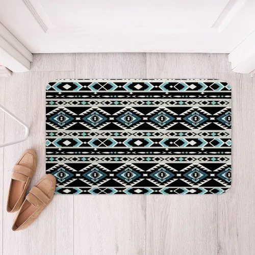 Vista 32 de Feelyou Aztec Bathroom Rugs Aztec Southwestern Printed Bath Mats for Bathroom Bohemian Bath Rugs for Shower Tub Cowboy Cowgirl Bathroom Accossories
