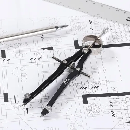 Vista 6 de Mr. Pen- Professional Compass for Geometry, Extra Lead Negro