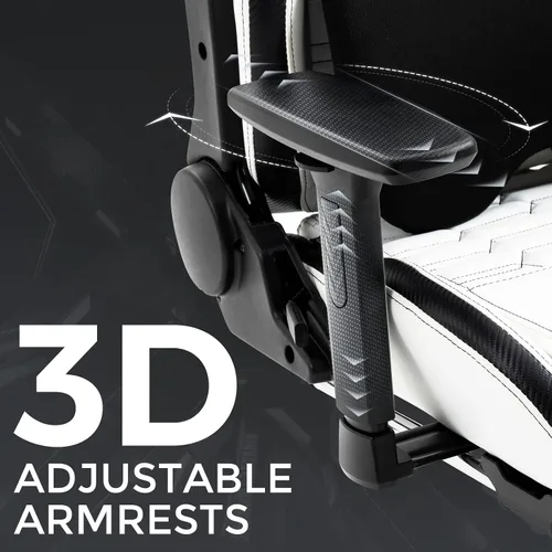 Vista 4 de Aodrova Silla de juegos con reposacabezas biónico y almohada lumbar, silla ergonómica de piel sintética estilo carreras con reposapiés para adultos