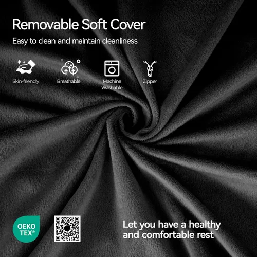 Vista 7 de Kayfia Almohada de lectura, almohada de espalda 10 en 1 para cama sentada con reposabrazos desmontable, respaldo con espuma viscoelástica de gel