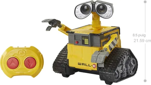 Vista 5 de Mattel Disney Pixar WALL-E - Robot de juguete RC con más de 20 luces y sonidos, figura de acción Hello WALL-E y control remoto