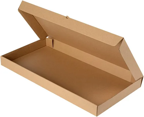 Vista 50 de Restaurantware - Cajas para pizza, 50 unidades, 14 x 7 x 1.5 pulgadas, embalaje de papel de cartón corrugado con bloqueo de pestañas, resistente a