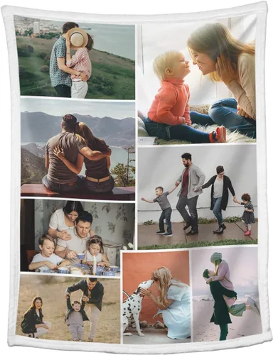 Vista 17 de Mantas personalizadas con collage de fotos, mantas personalizadas con texto y imagen, mantas de franela suave, mantas de cama regalo para bebé