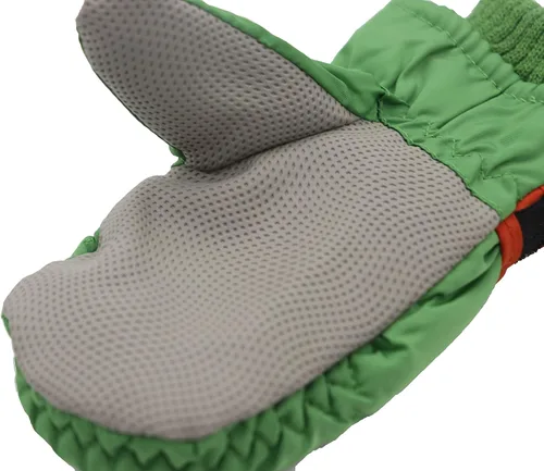 Vista 2 de Lindos guantes de esquí de dibujos animados para niños, guantes de nieve cálidos al viento con forro polar antideslizante, guantes deportivos
