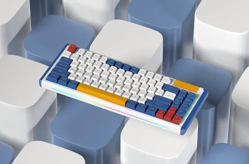 Vista 7 de DUSTSILVER Teclado K84 para juegos con cable, 75% de diseño de EE. UU., 84 teclas, ultra compacto, intercambiable en caliente, mini teclado