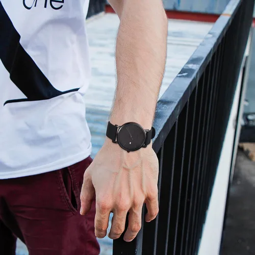 Vista 6 de BUREI Relojes de pulsera para hombre, relojes minimalistas de moda, analógicos de cuarzo, impermeables para hombres