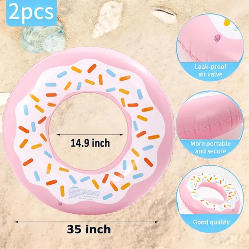 Vista 2 de Luau - Flotadores de piscina hawaianos - Tubos inflables para adultos, tubo inflable para piscina, anillo de natación para decoración de fiesta