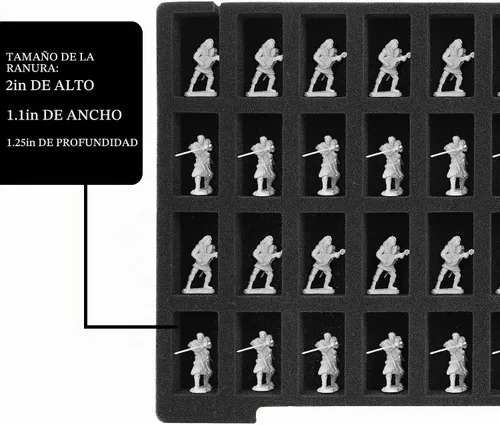 Vista 4 de Funda de Transporte Resistente para Figuras en Miniatura con 108 Ranuras - Estuche de Transporte Compatible con D&D y Más (Transparente)