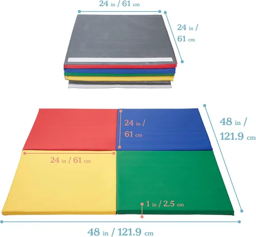 Vista 2 de ECR4Kids SoftZone Quad Fold-N-Go Activity Mat, Folding Playmat, Contemporary