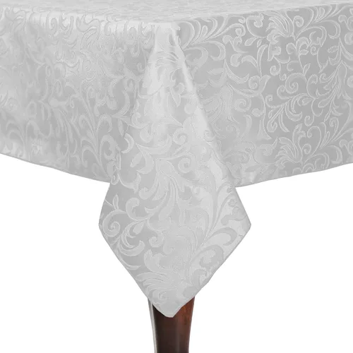 Vista 5 de Ultimate Textile Somerset - Mantel rectangular de damasco (60 x 144 pulgadas), color negro