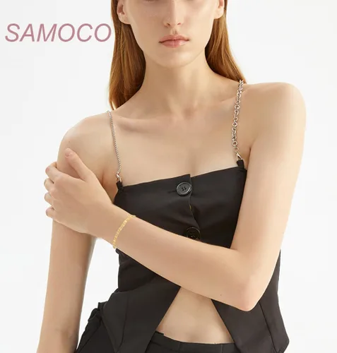 Vista 4 de SAMOCO Juego de 14 pulseras de cadena de oro para mujer, chapados en oro de 14 quilates, pulseras apilables de oro de moda, regalos de joyería