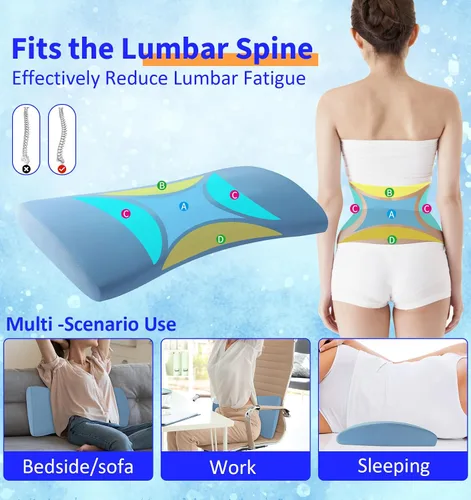 Vista 4 de Almohada de Soporte Lumbar para la Cama para Aliviar el Dolor de Espalda: Almohada de Espalda Baja para Dormir - Almohada de Cintura de Espuma