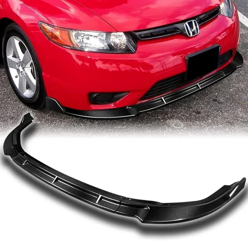 Vista 7 de EPARTS - Juego de 3 piezas de alerón para parachoques delantero, protector de carrocería lateral para barbilla, compatible con Honda Civic 2DR/Coupé