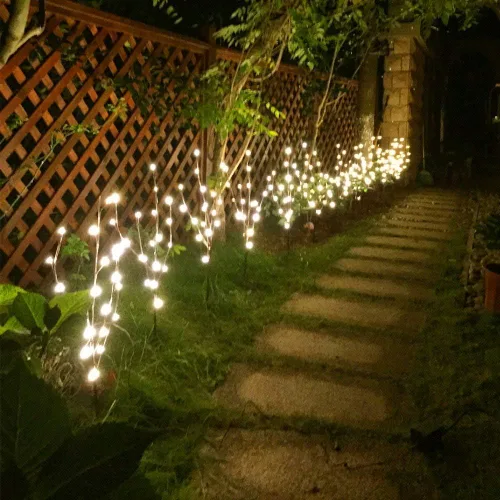Vista 3 de Vanthylit - Juego de 2 estacas de ramas marrones iluminadas de 30 pulgadas (3 unidades), luz de camino cálida de 120 LED para exteriores e