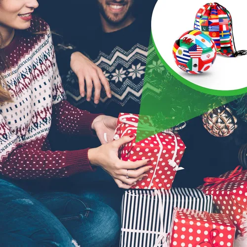 Vista 6 de Realspring Balón de fútbol tamaño 5 para fiesta, operación de Navidad, bolas de fútbol con bomba y bolsa de almacenamiento para deportes