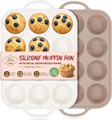 Vista 14 de Vinino Juego de moldes de silicona para muffins de 3 piezas con marco