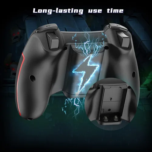 Vista 5 de Controlador para juegos PS3 Dualshock EasySMX inalámbrico 2.4G con rango de botón de disparo de vibración de hasta 32.8ft, compatible con PC