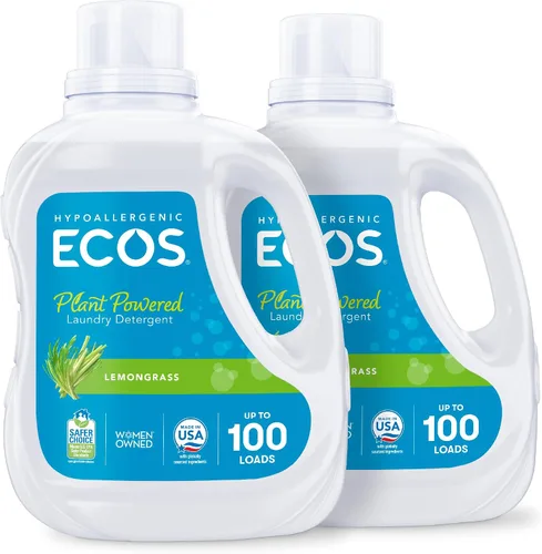 Vista 11 de ECOS Detergente Líquido para lavandería, 100 Cargas - Jabón para lavandería probado por dermatólogos - Hipoalergénico, Certificado EPA Safer Choice