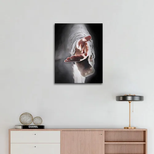Vista 2 de TUMOVO Pintura por números para adultos y niños – Kit de pintura al óleo cristiana de Jesús Religión Dios – "Give Me Your Hand", regalo