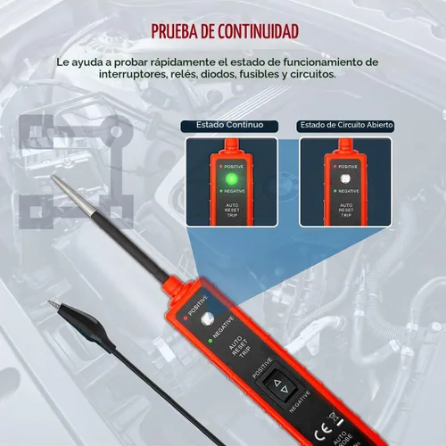 Vista 4 de CMTOOL Probador de Sonda de Circuito de Potencia 6V-24V CC Luz de Prueba, Probador de Circuito Automotriz Buscador de Corto en Coche, Activación
