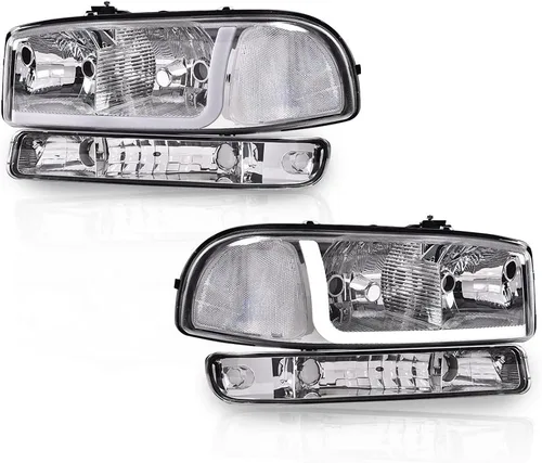 Vista 35 de GRAND ORANGE Headlights Compatible with Ford F150 Bronco 1992-1996 Chrome