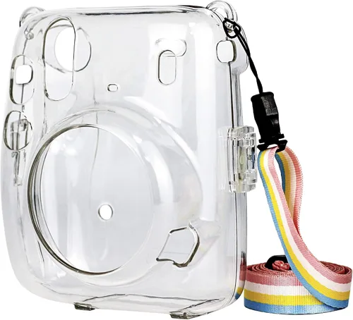 Vista 2 de EpicGadget Funda para Fujifilm Instax Mini 11 - Funda protectora de PVC duro transparente y portátil para cámara con correa de hombro ajustable