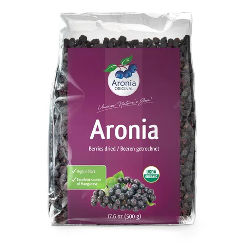 Vista 8 de Bayas de Aronia Orgánicas Secas 7.1 oz (200 g) – Sin Azúcar Añadido Veganas, Sin OMG, Chokeberries Negras Secadas Suavemente Altas