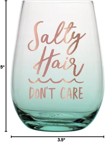 Vista 2 de Slant Collections Copa de vino sin tallo, 20 oz, cabello salado no importa