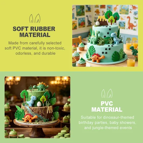 Vista 5 de 18 PCS Dinosaur Cake Toppers Birthday Cake Decorations Party Supplies